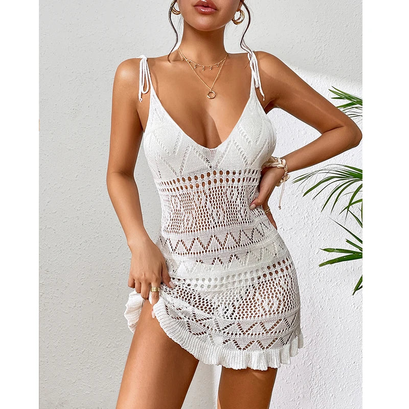 Knitted backless cover-up