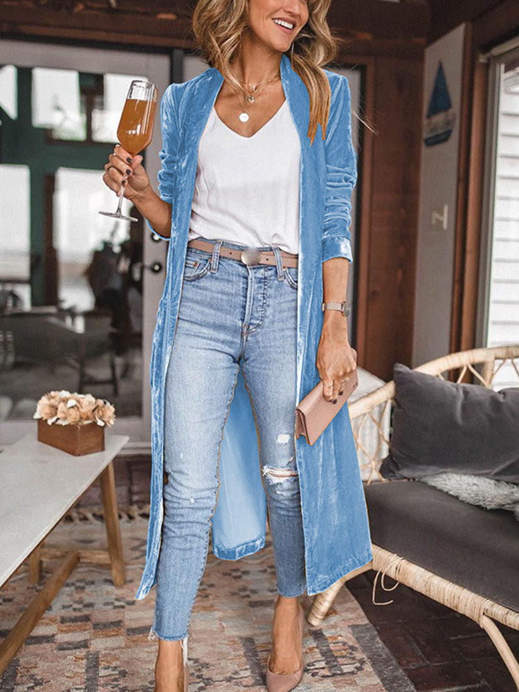 Uplifting My Way Velvet Kimono Jacket