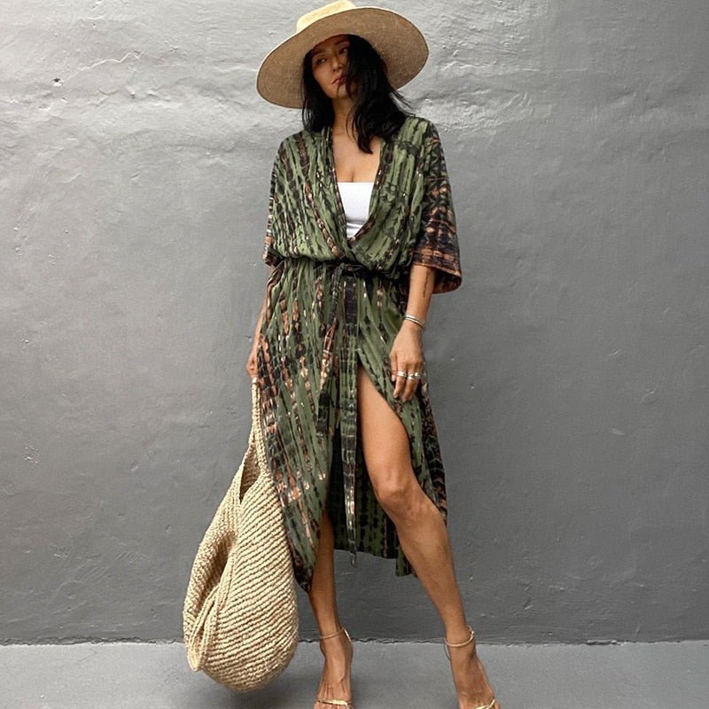 Beach bikini kimono cover up
