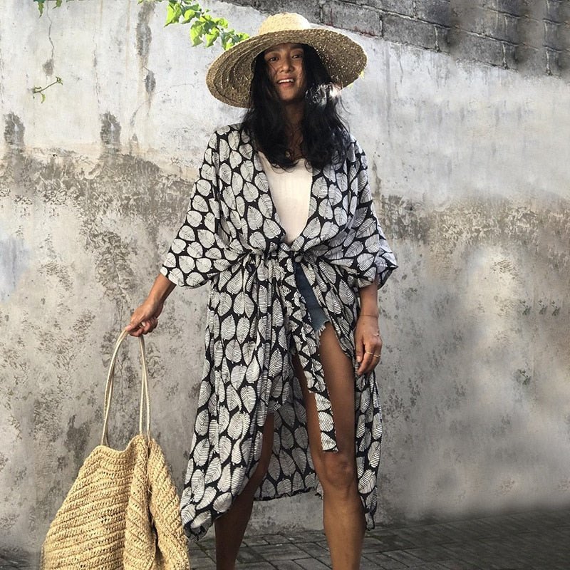 Beach bikini kimono cover up