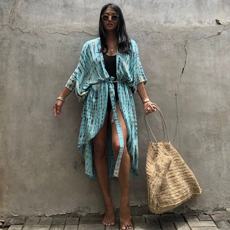 Beach bikini kimono cover up