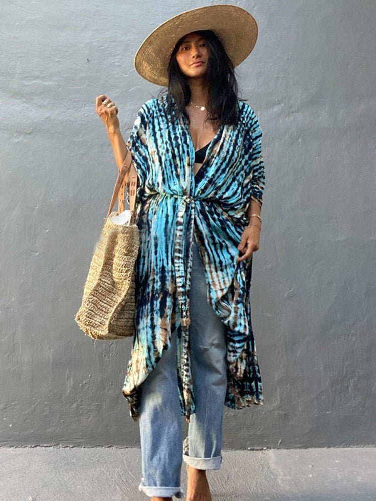 Beach bikini kimono cover up