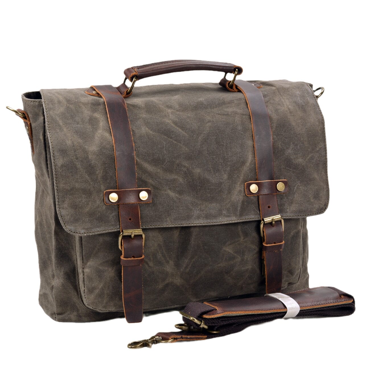 Canvas and Leather Messenger Bag | Broden