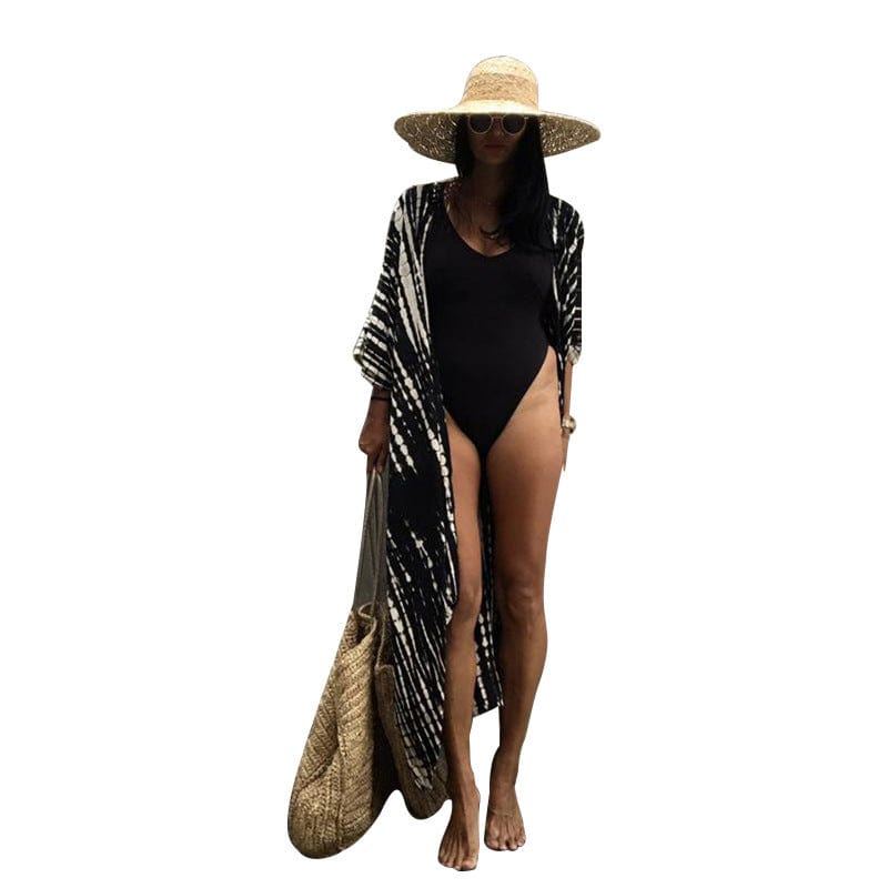 Boho Printed Fringe Long Kimono