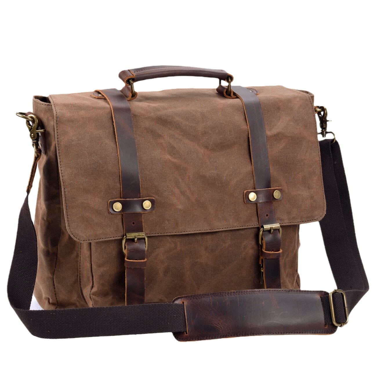 Canvas and Leather Messenger Bag | Broden