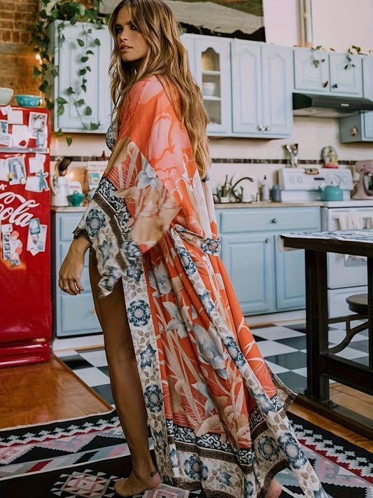 Printed, Kimono-Inspired, Stylish Beach Cover-up