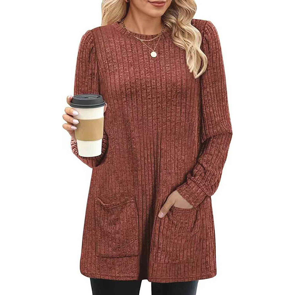 WW | Autumn and winter new half-length sweater dress woman