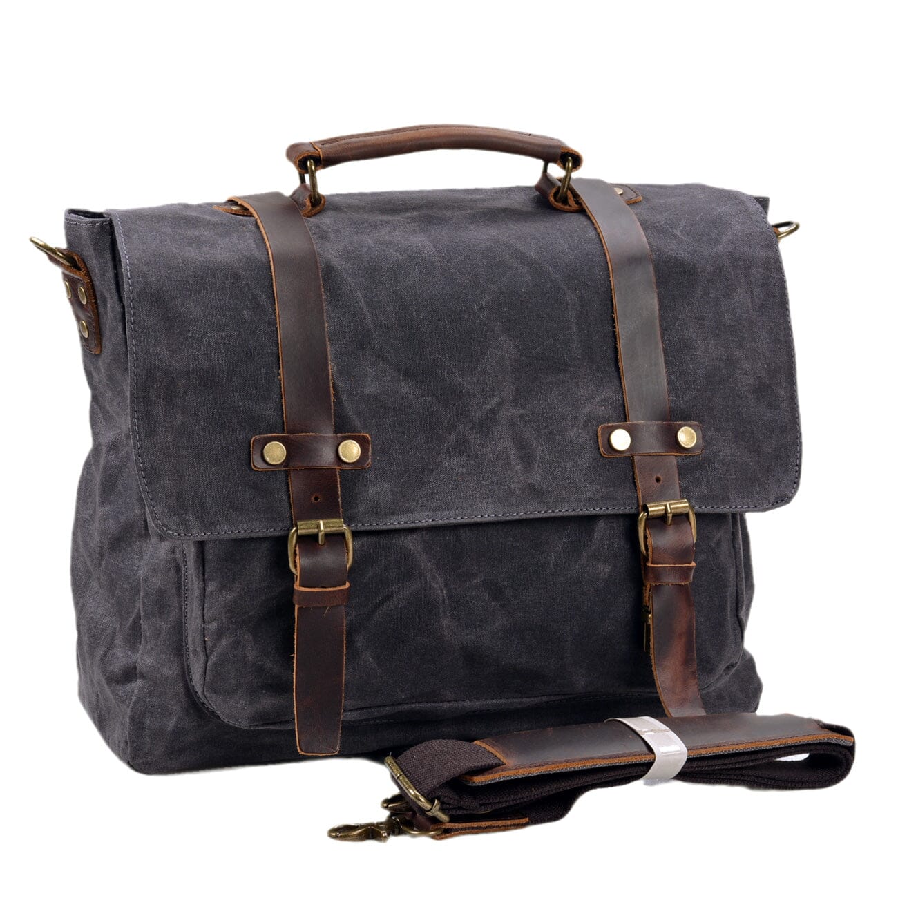 Canvas and Leather Messenger Bag | Broden