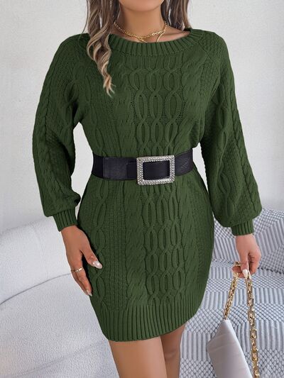 WW | Cable-knitted round-neck sweat dress