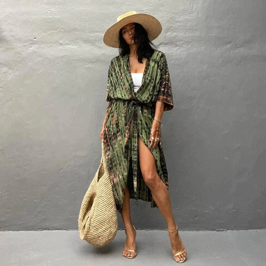 Eden - Stylish Kimono Army Green