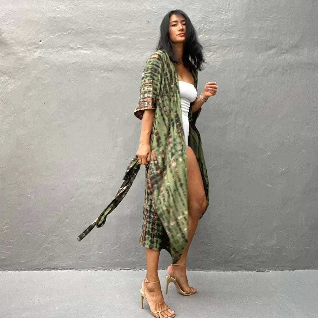 Eden - Stylish Kimono Army Green