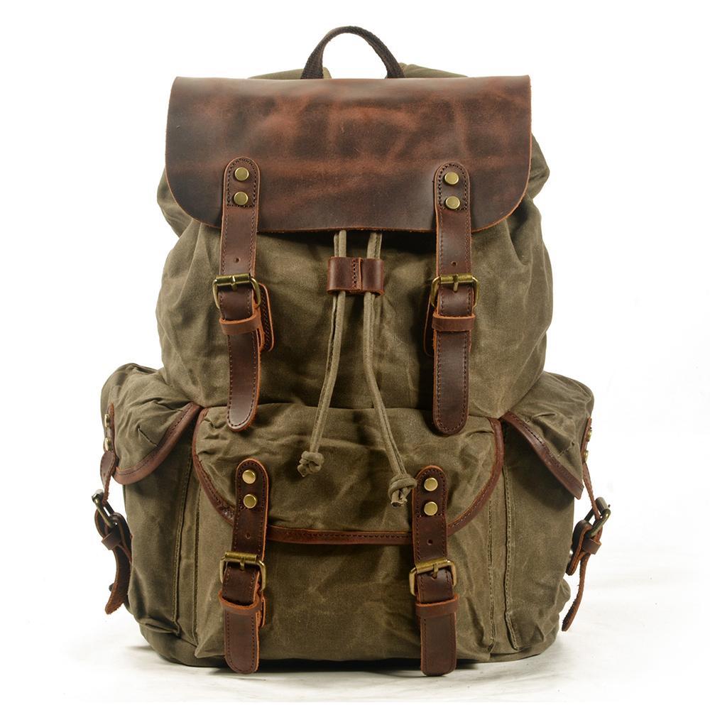 Canvas Leather Backpack