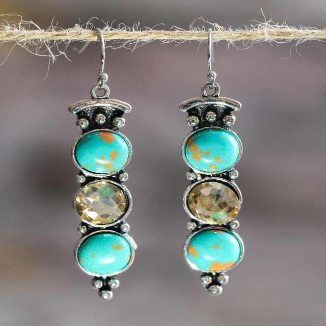 Vintage Natural Turquoise Earrings