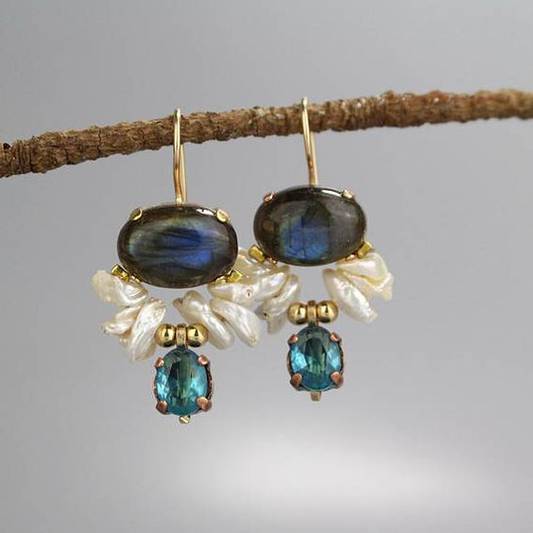 Vintage ocean blue stone earrings