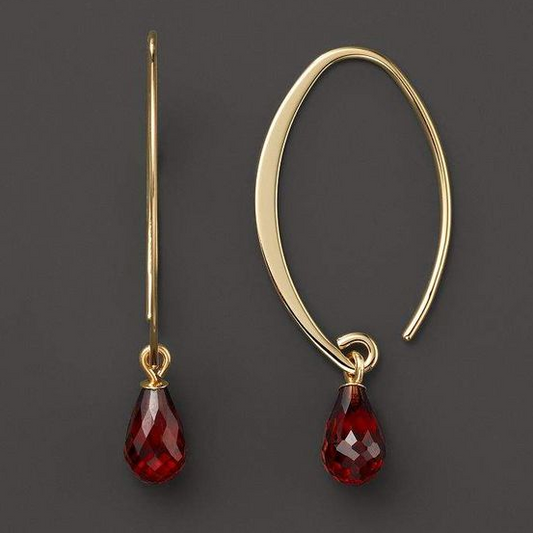 Vintage red and gold crystal earrings