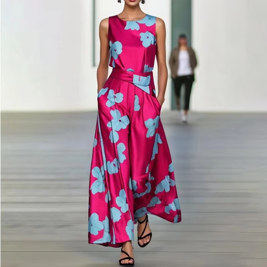 Kara | Elegant Floral Print Tunic Evening Dress