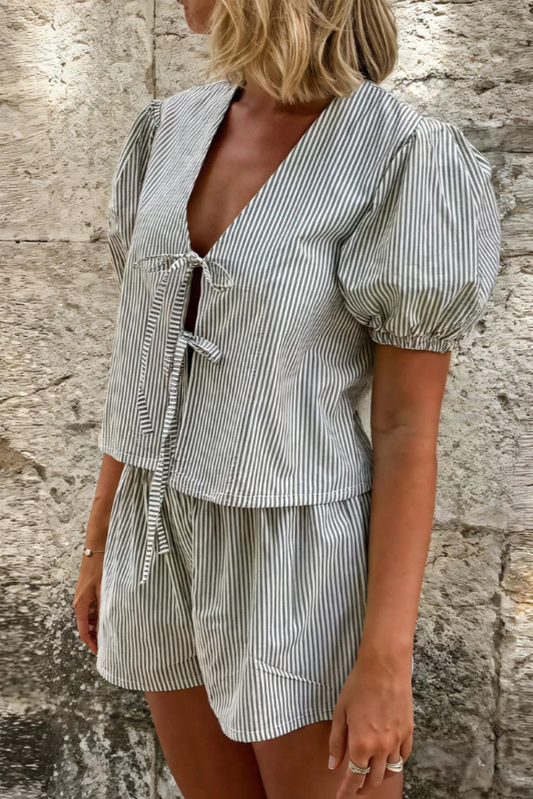 Lolita - Tie Up Puff Sleeves Set