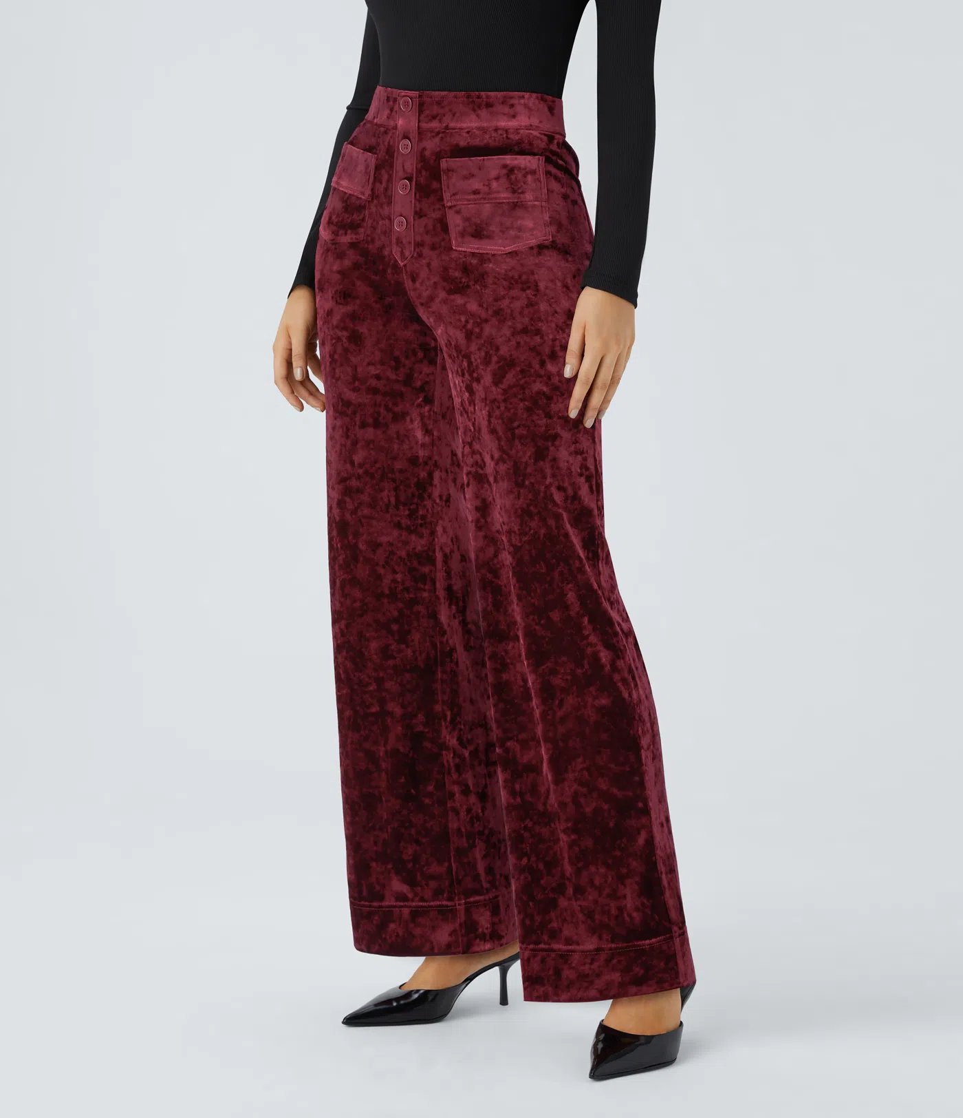 Hannah - Straight Leg Velvet Casual Pants