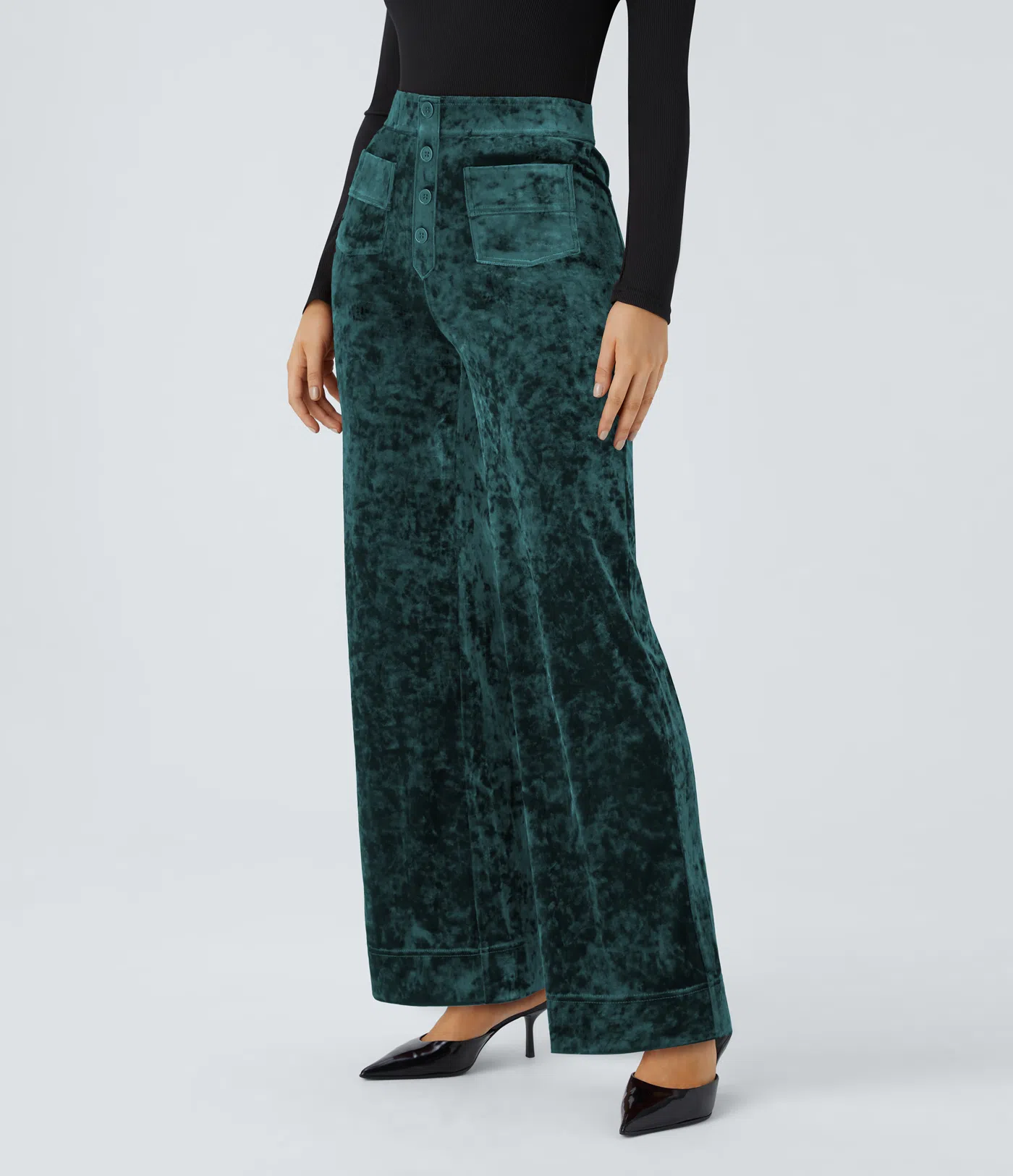 Hannah - Straight Leg Velvet Casual Pants