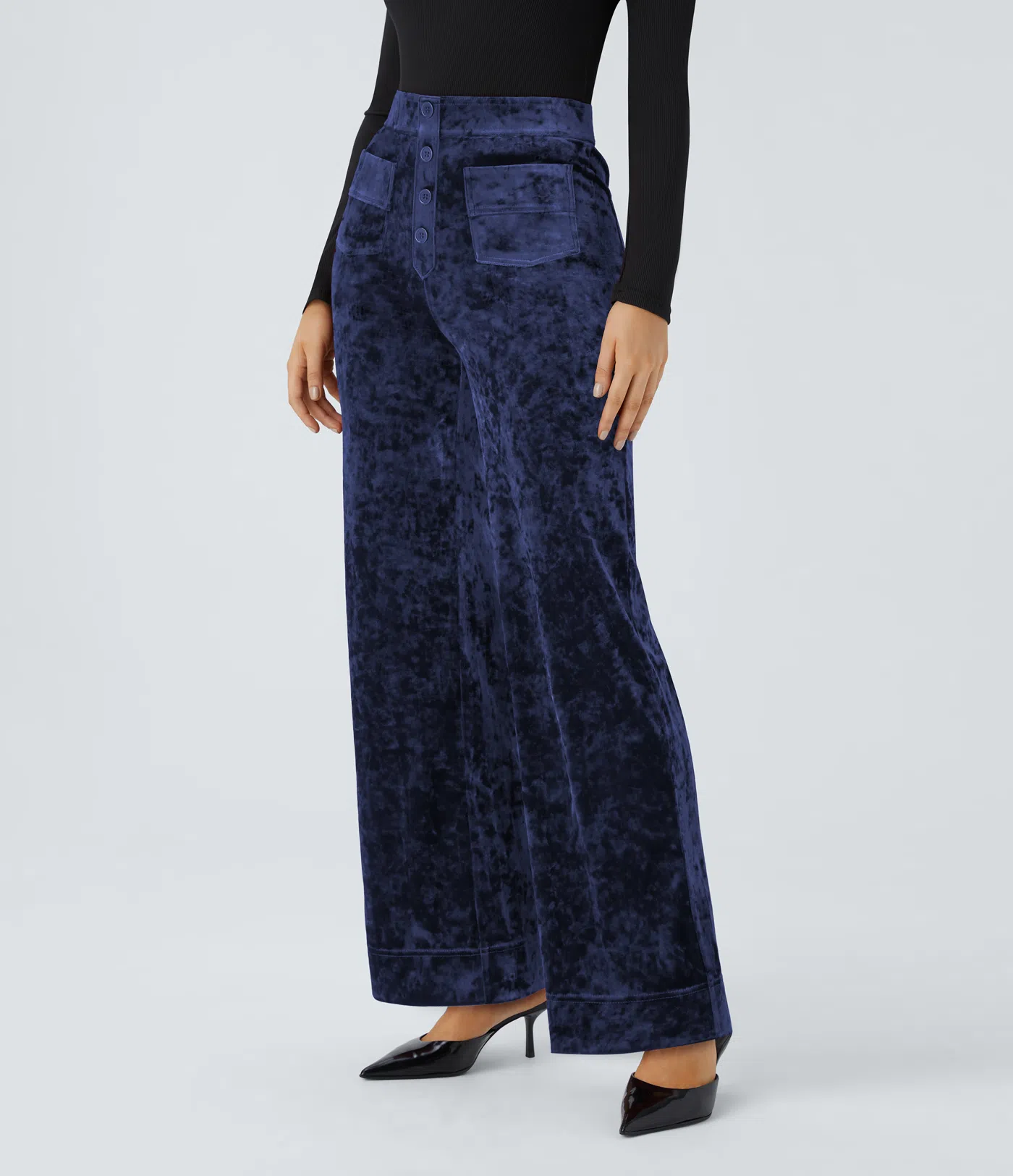 Hannah - Straight Leg Velvet Casual Pants