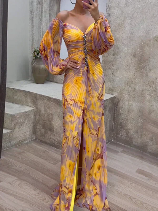 Kristine - Elegant V-Neck Maxi Dress