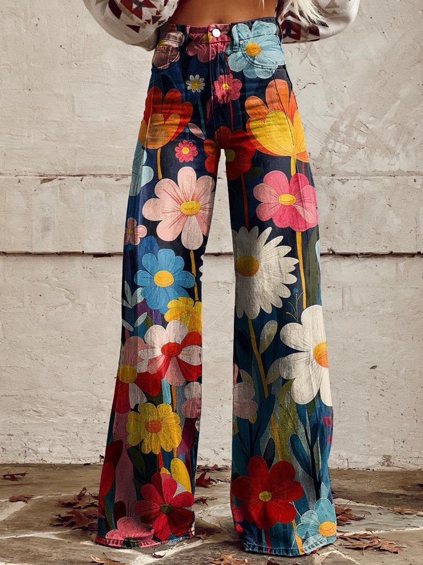 Elise | Wide Floral Trousers