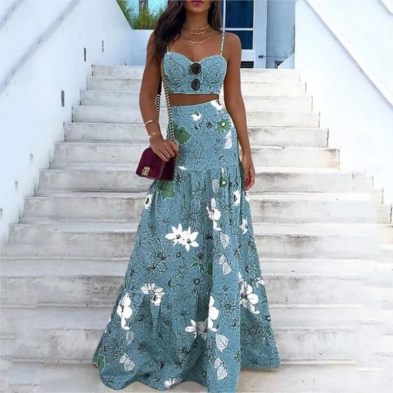 Emmie - Beach Crop Top Skirt Set