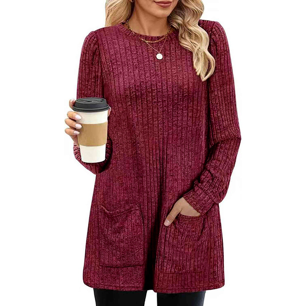 WW | Autumn and winter new half-length sweater dress woman