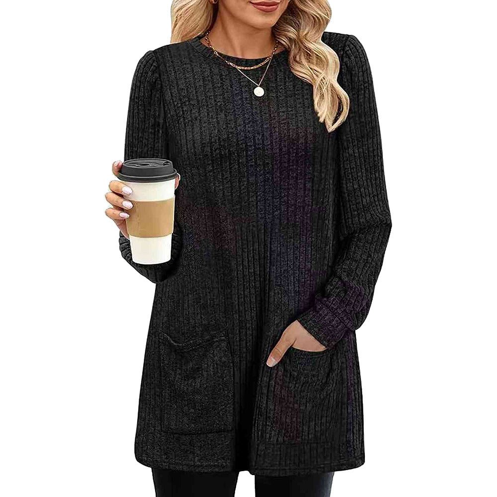 WW | Autumn and winter new half-length sweater dress woman