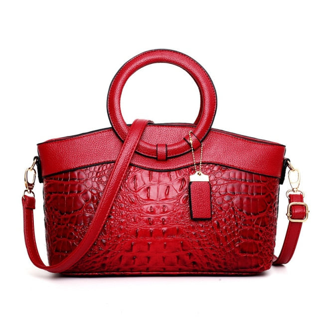 Talisa - Stylish crocodile leather bag with handmade details