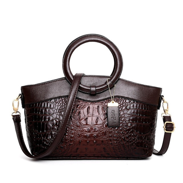 Talisa - Stylish crocodile leather bag with handmade details