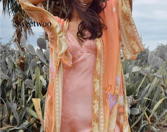 Floral Orange Kimono