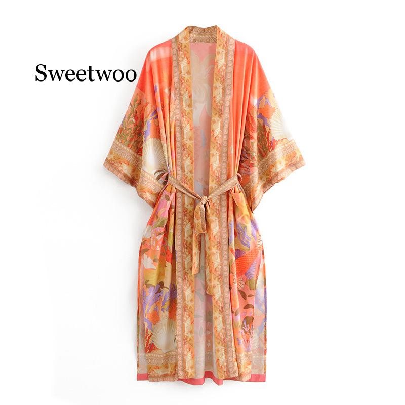 Floral Orange Kimono