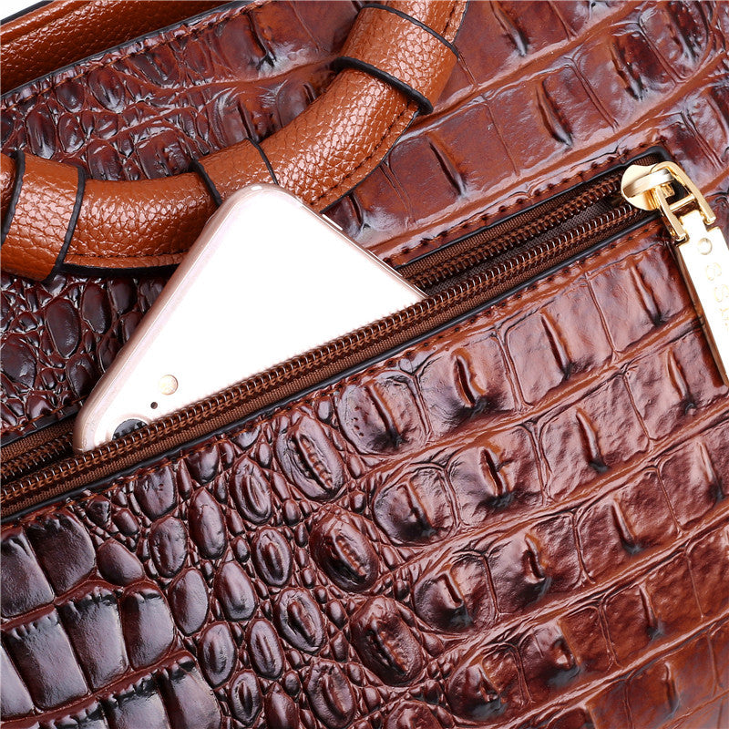 Talisa - Stylish crocodile leather bag with handmade details