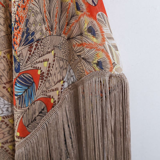 Fringed Tassel Kimono Bikini Cover-up