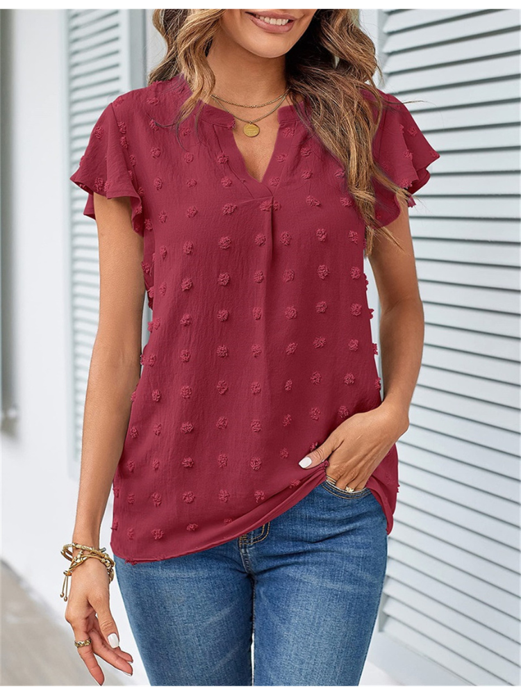 Blouse with patchwork and ruffles