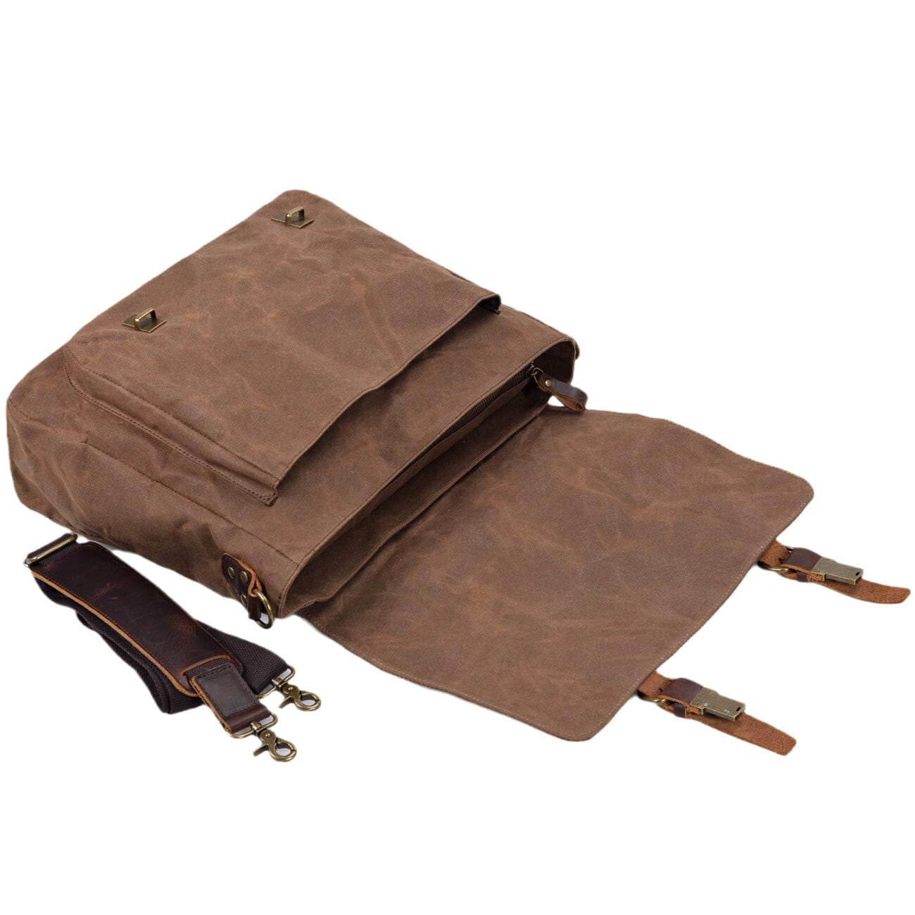 Canvas and Leather Messenger Bag | Broden