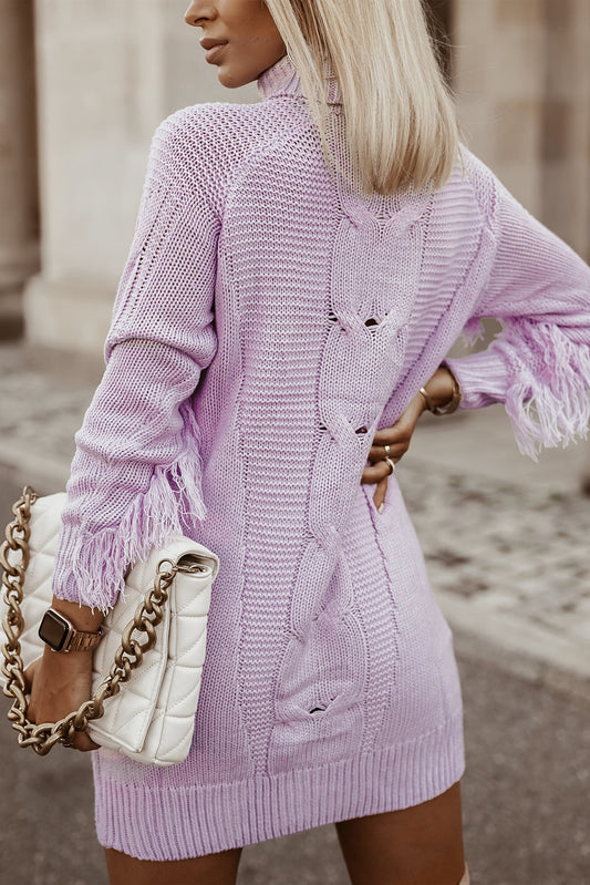 WW | Women's Ribbed Knit Turtleneck Dress