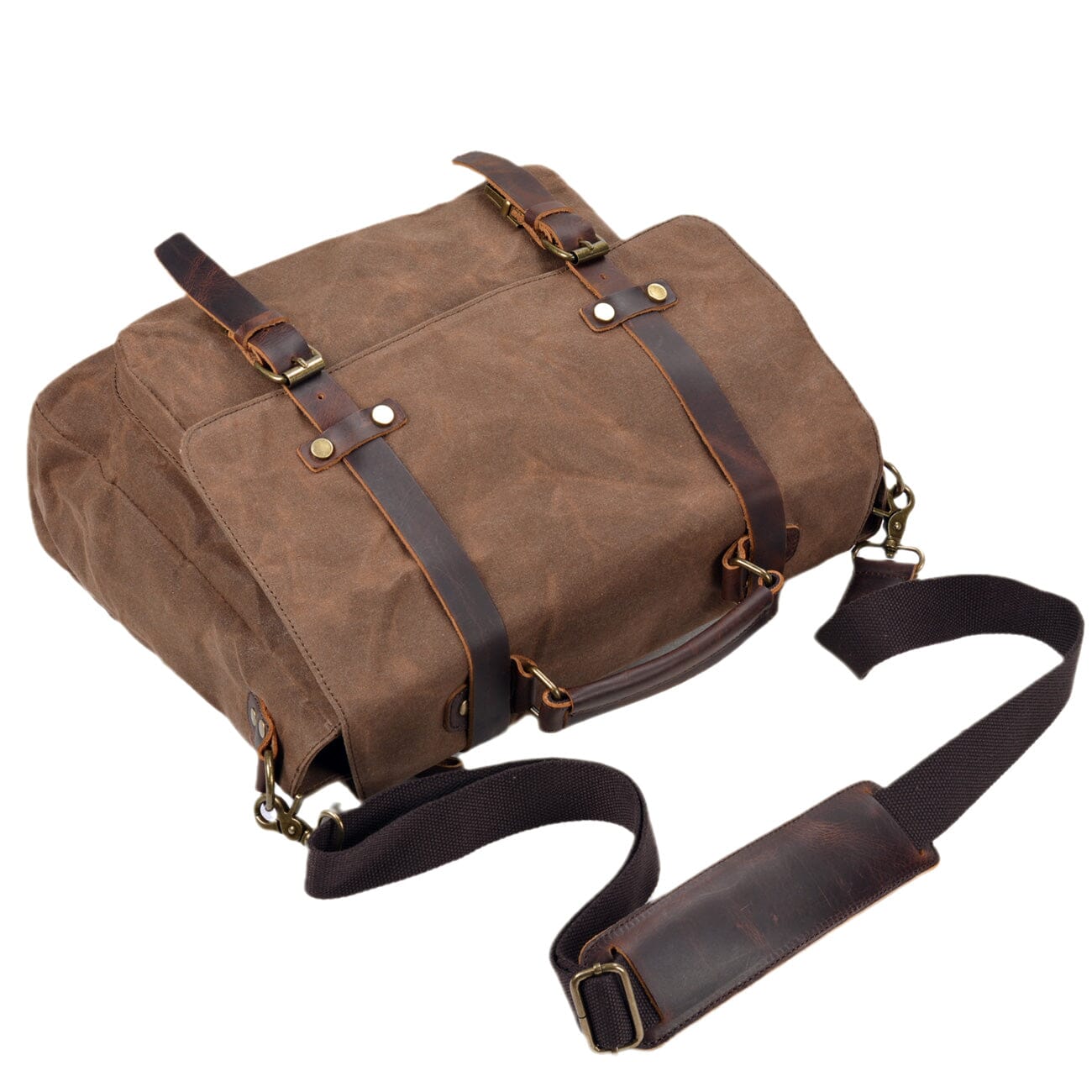 Canvas and Leather Messenger Bag | Broden