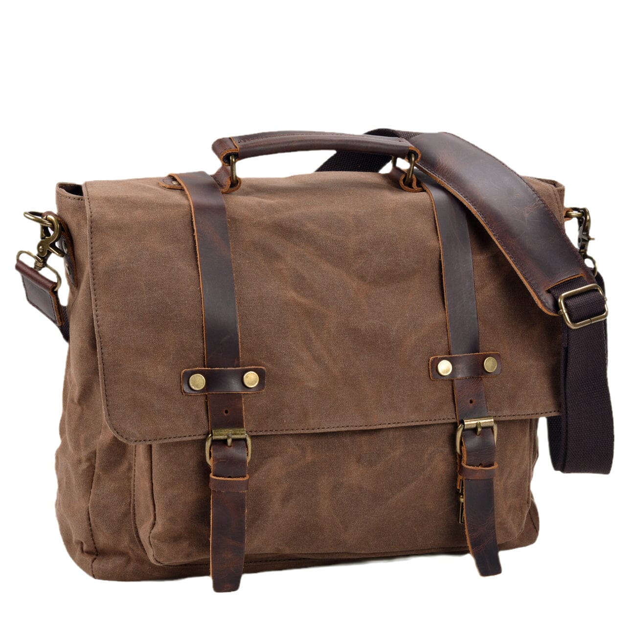 Canvas and Leather Messenger Bag | Broden